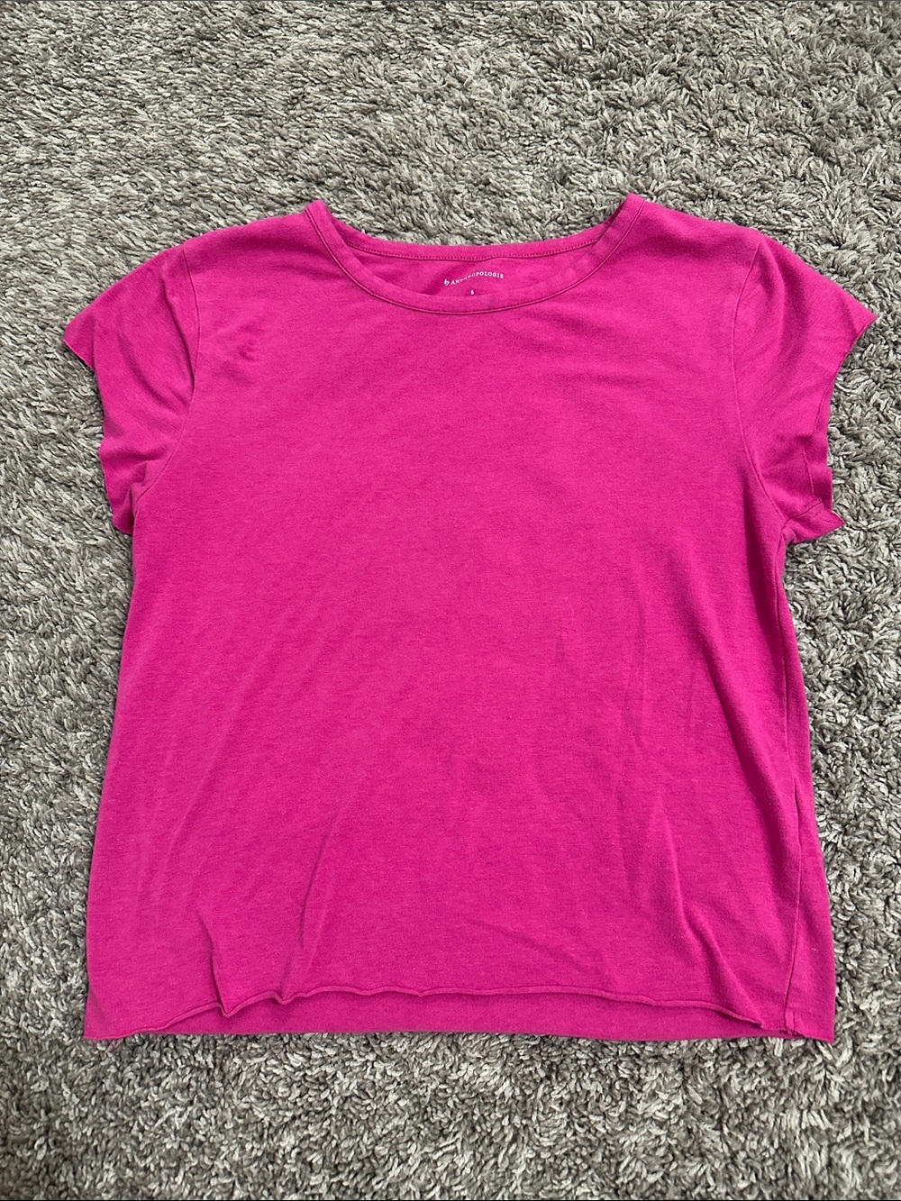Anthropologie Bright Fuchsia Short-Sleeve Tee